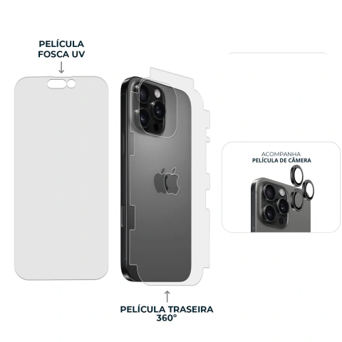 Combo Envelopamento Preto iPhone 16 Pro - loja online