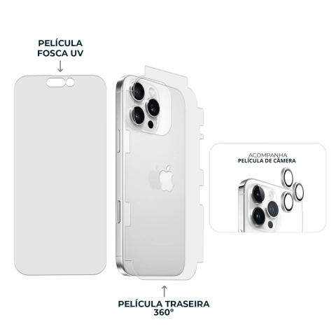 Combo Envelopamento Branco iPhone 16 Pro Max - loja online
