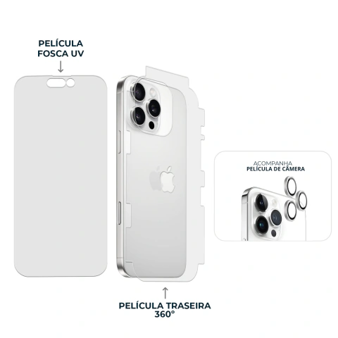 Combo Envelopamento Branco iPhone 16 Pro - loja online