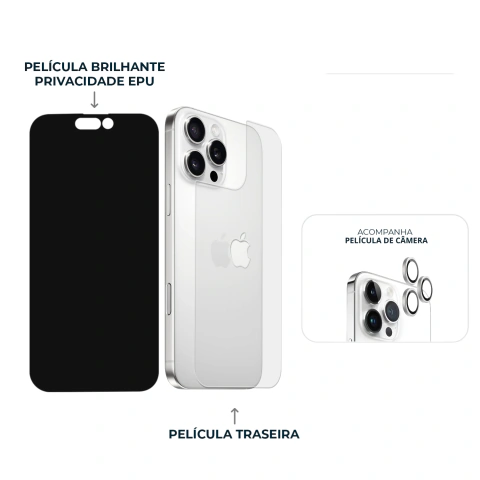 Imagem do Combo Envelopamento Branco iPhone 16 Pro