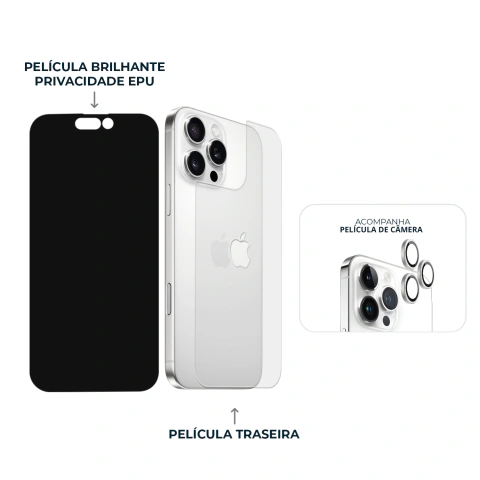 Imagem do Combo Envelopamento Branco iPhone 16 Pro Max
