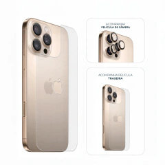 Kit Película de Câmera + Traseira iPhone 16 Pro Deserto