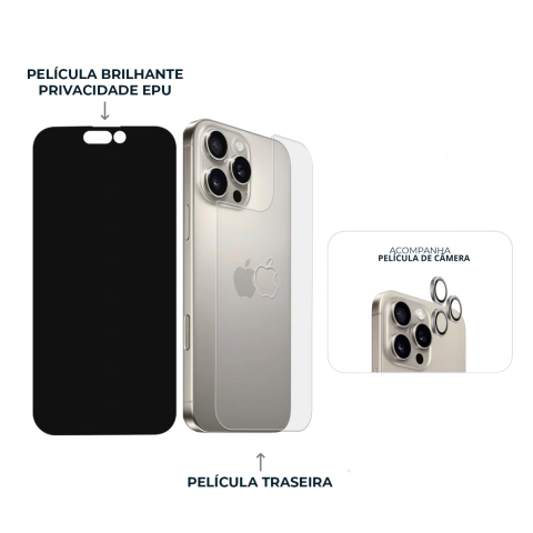Imagem do Combo Envelopamento Natural iPhone 16 Pro Max