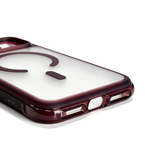 Base da Case AeroShield Pro Dark Cherry, com os recortes do conector