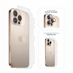Kit Película de Câmera + Traseira 360° iPhone 16 Pro Max Deserto