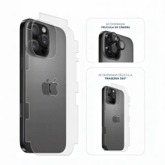 Kit Película de Câmera + Traseira 360° iPhone 16 Pro Max Preto