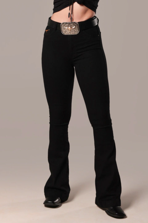 Calça Jeans Preta Flare Básica Ref. TR03