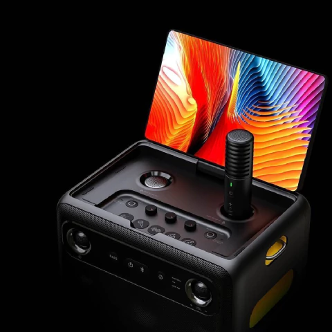 Parlante de Karaoke Joog Break X2 300W Pantalla 10,1" 2x Micrófonos inalámbricos