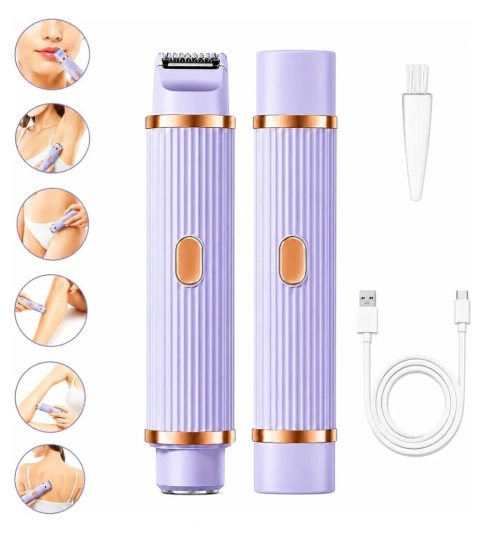 Afeitadora Cortadora Depiladora Vello Mujer Recargable 2en 1 Color Lavanda