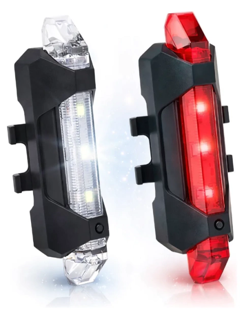 Kit luces LED bicicleta delantera y trasera recargable USB