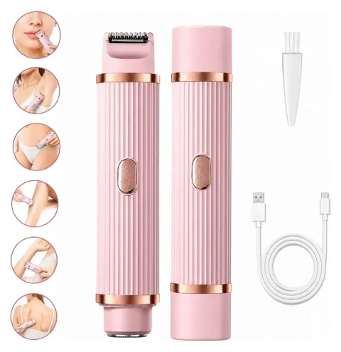 Afeitadora Cortadora Depiladora Vello Mujer Recargable 2en 1 Color Rosa