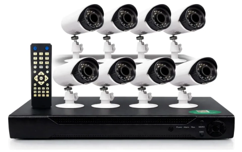 Kit 8 Cámaras de Seguridad + DVR Full HD 1080p Interior y Exterior