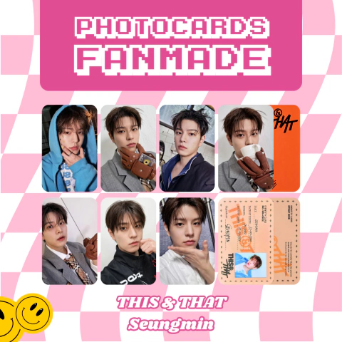 Photocards Fanmades: Stray Kids THIS&THAT Set Membro - Kit com 7 unidades + 1 ID CARD - (LEIA A DESCRIÇÃO)
