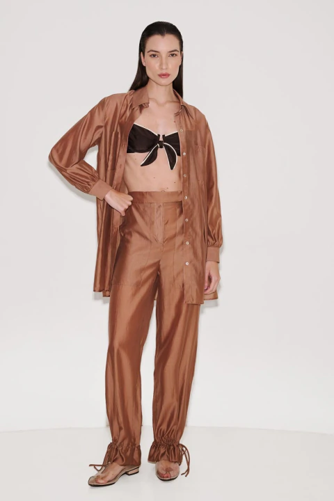 CAMISA BOLSO FRONTAL TRANSPARENCIA LIANA - comprar online