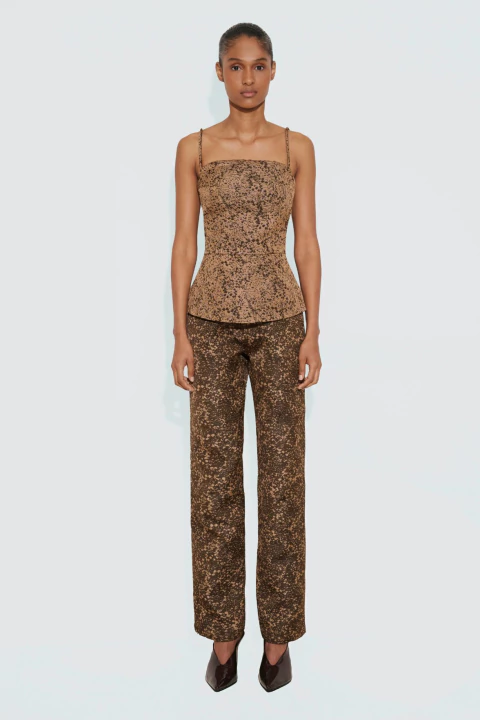 CALÇA RETA EM JACQUARD PILLAR - comprar online