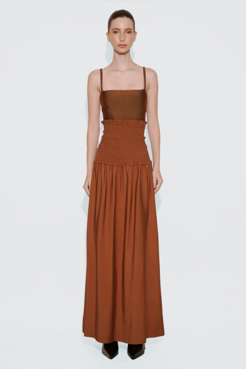 VESTIDO LONGO COM BUSTO DE TRICOT OPHELIA