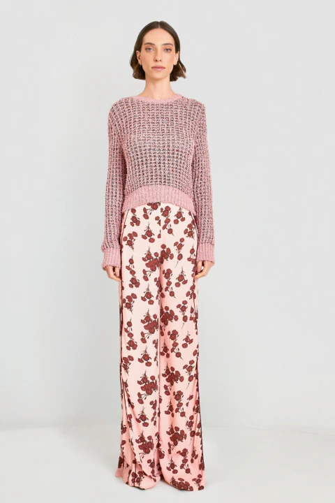 CALÇA PANTALONA ESTAMPADA NAVI FLORAL NINA - comprar online