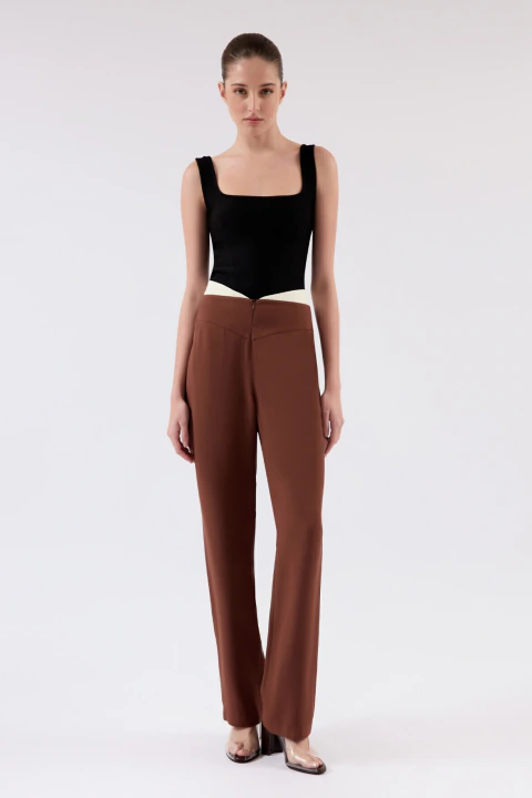 CALÇA RETA BICOLOR HILDA - comprar online