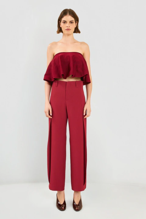 CALÇA RETA COM PREGA - comprar online