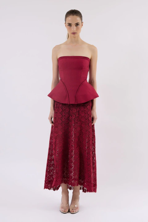 SAIA LONGA COM PALA GUIPURE FLORAL RAFAELA - comprar online