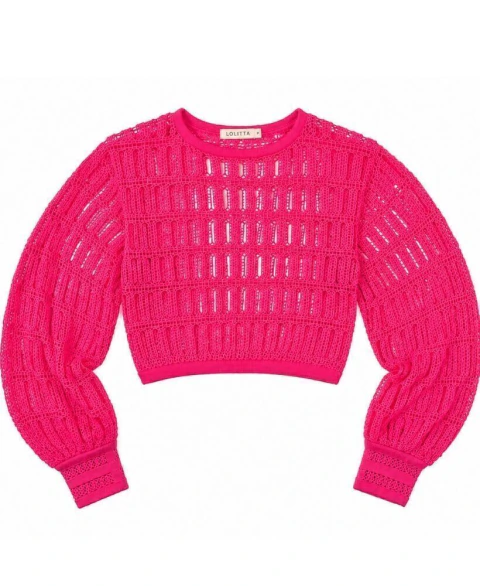 BLUSA MANGA LONGA GUIPURE TRAMA BITE