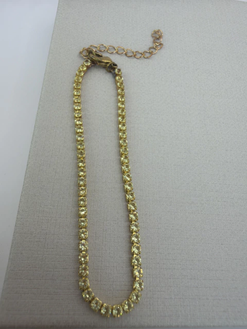 5 Pulseiras Riviera Amarela 2mm - Ref P143
