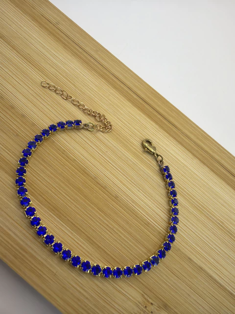 5 Pulseiras Riviera Azul 3mm - Cod P147