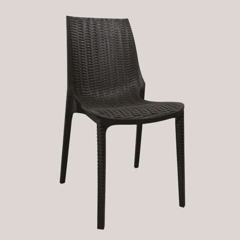 Silla Harmony negra plastico simil ratan - comprar online