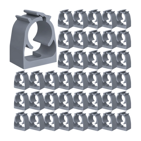 Abraçadeiras Fixação Eletroduto Pvc Sobrepor 1/2pol Kit 50 Unidades - Cinza