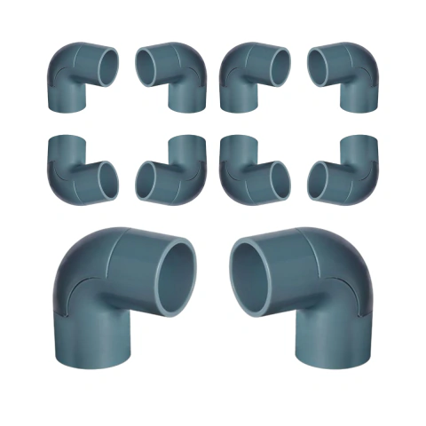 Conjunto 10 Peças Joelho 90° Conexão C/ Janela P/ Conduíte 3/4pol - Cinza