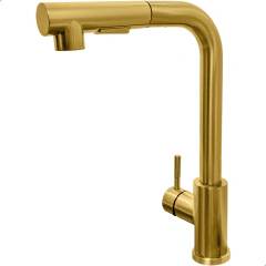Torneira 90° Dourada Monocomando Inox 304