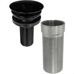 Válvula Longa com Prolongador Preta Inox 7/8"