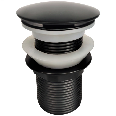 Válvula Click 1 1/4" Preto Fosco Inox - Tampa Grande