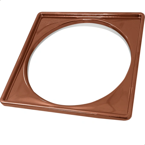 Porta Grelha Rose Gold 15x15 cm Aço Inox 304 Para Ralo Quadrado