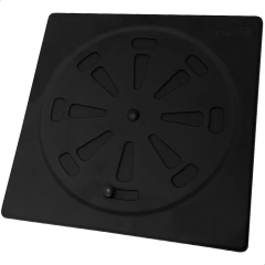 Ralo Abre e Fecha 15x15cm Preto Quadrado Inox