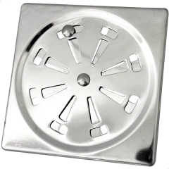 Ralo Abre e Fecha 10x10cm Prata Quadrado Inox