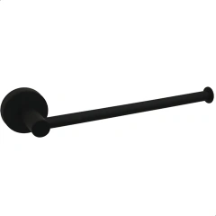 Porta Toalha Reto Preto Redondo Aço Inox 304