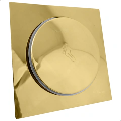 Ralo Click 15x15cm Dourado Quadrado em Inox