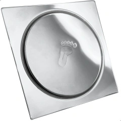 Ralo Click 10x10cm Prata Quadrado Inox