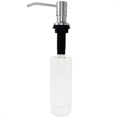 Dispenser de Detergente 500ml Escovado Robusto Inox 304 de Embutir Para Cozinha