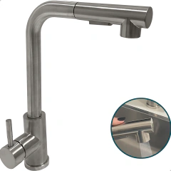 Torneira 90° Escovada Monocomando Inox 304
