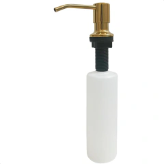 Dispenser de Detergente 350ml Dourado Brilhoso Inox 304 de Embutir Para Cozinha