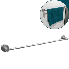 Porta Toalha Barra 60cm Escovado Redondo Aço Inox 304