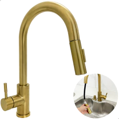 Torneira Slim Dourada Monocomando Inox 304