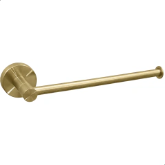 Porta Toalha Reto Dourado Escovado Redondo Aço Inox 304