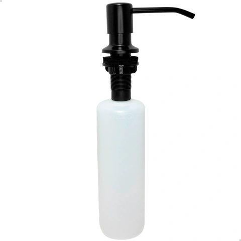 Dispenser de Detergente 350ml Preto Fosco Inox 304 de Embutir Para Cozinha