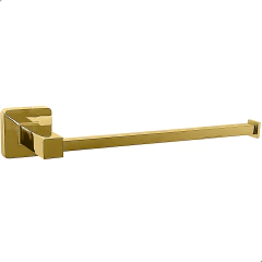 Porta Toalha Reto Dourado Quadrado Metal