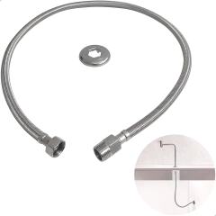 Engate Flexível 100cm Inox 304 Trançado 1/2" Macho x Fêmea
