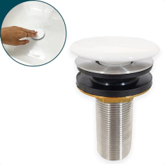 Válvula Click 7/8" Cerâmica Branca Inox