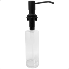 Dispenser de Detergente 500ml Preto Fosco Robusto Inox 304 de Embutir Para Cozinha